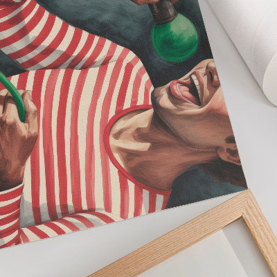 Poster Camisa listrada vermelha, microfone verde