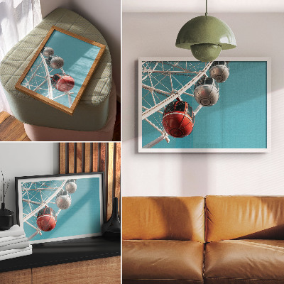 Poster mural Cabines dinâmicas com céu turquesa e modernidade