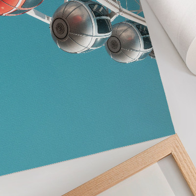 Poster mural Cabines dinâmicas com céu turquesa e modernidade