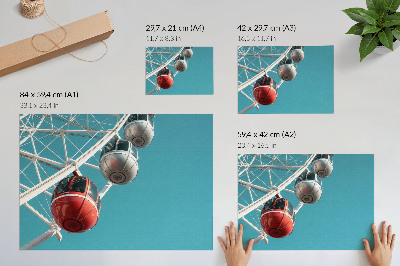 Poster mural Cabines dinâmicas com céu turquesa e modernidade