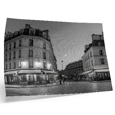 Poster para a sala Prédios em preto e branco, cafés, elegância noturna