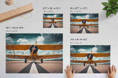 Poster para a sala Avião na pista, céu dinâmico