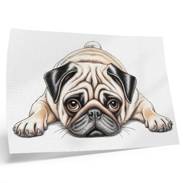 Poster para a sala Ilustração de cachorro, aconchegante, cores quentes, detalhes