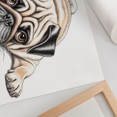 Poster para a sala Ilustração de cachorro, aconchegante, cores quentes, detalhes
