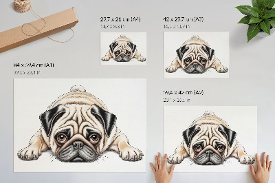 Poster para a sala Ilustração de cachorro, aconchegante, cores quentes, detalhes