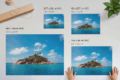 Poster mural Ilha exótica, céu azul, verde