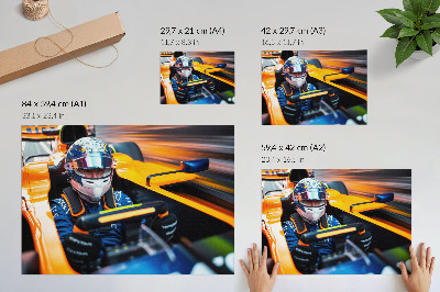 Poster mural Um piloto em um carro de corrida cheio de velocidade e energia.