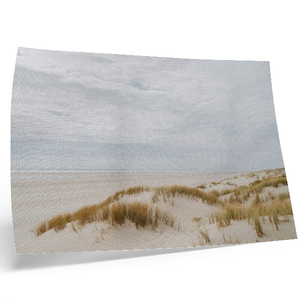 Poster mural minimalismo na praia de areia, espaço tranquilo