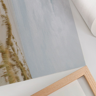 Poster mural minimalismo na praia de areia, espaço tranquilo