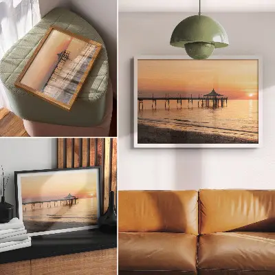 Poster para sala pôr do sol sobre a água com vista encantadora