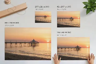 Poster para sala pôr do sol sobre a água com vista encantadora