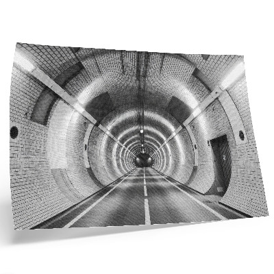 Poster mural Túnel simétrico em preto e branco com arcos