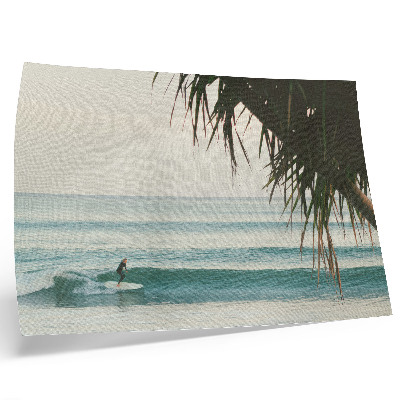 Poster mural ondas de surfe na praia palmeiras natureza paz