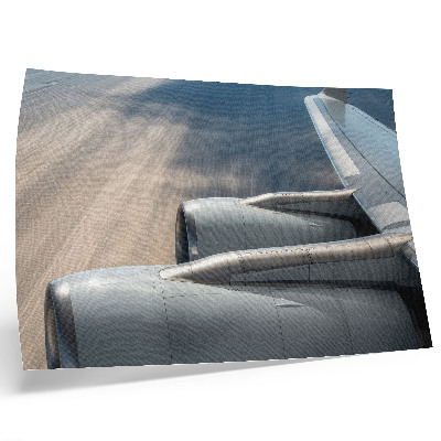 Poster em tela Asa de avião com perspectiva dinâmica