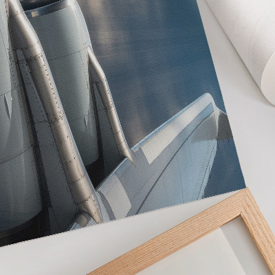 Poster em tela Asa de avião com perspectiva dinâmica