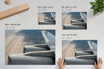 Poster em tela Asa de avião com perspectiva dinâmica