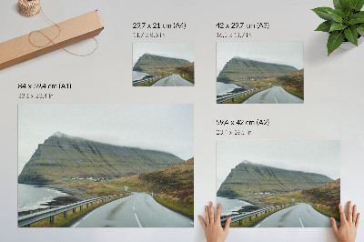 Poster Estrada de montanha, espaço de nevoeiro misterioso