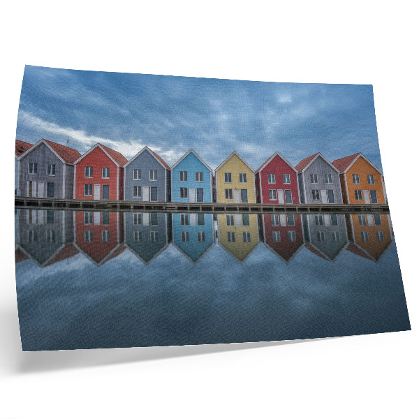 Poster para a sala Casas coloridas em estilo moderno com simetria
