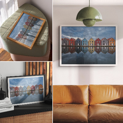 Poster para a sala Casas coloridas em estilo moderno com simetria