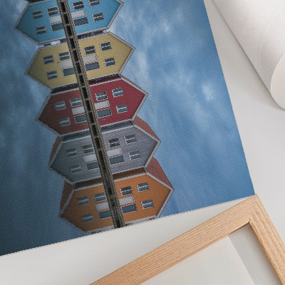 Poster para a sala Casas coloridas em estilo moderno com simetria