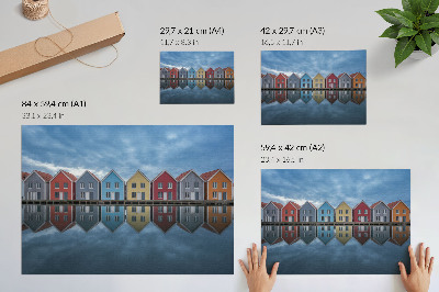 Poster para a sala Casas coloridas em estilo moderno com simetria