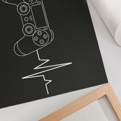 Poster mural Tema minimalista para jogos com coração em preto e branco