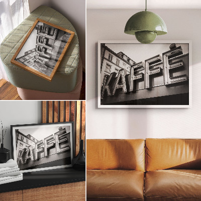 Poster Moldura minimalista em neon com estilo urbano