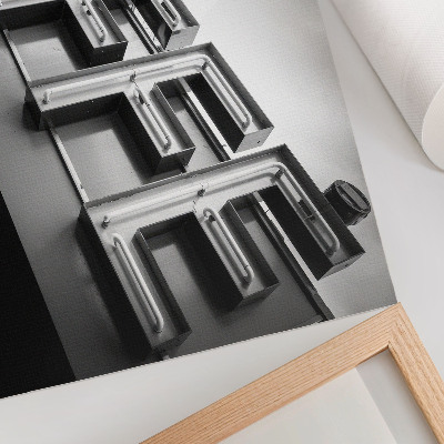 Poster Moldura minimalista em neon com estilo urbano