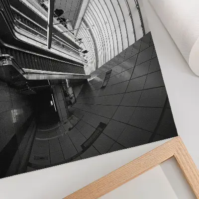 Poster para sala de escada rolante com arquitetura moderna