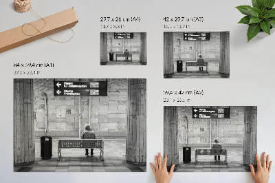 Poster em tela Modernidade minimalista em tons de cinza no espaço urbano