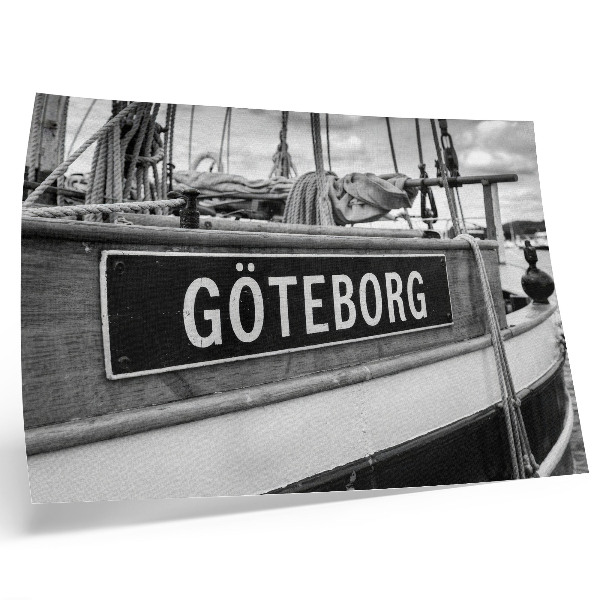 Poster para a sala Detalhe de um barco retrô em preto e branco