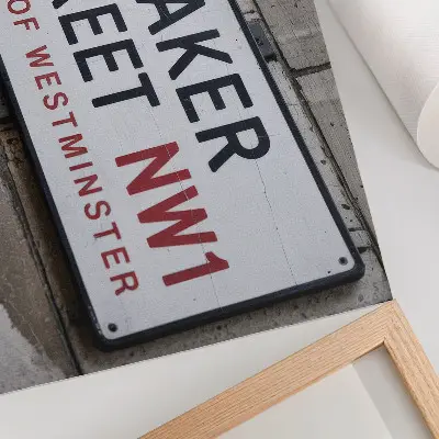Placa da Rua Baker em Westminster poster em tela