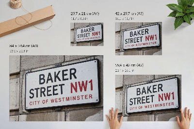 Poster em tela Placa da Rua Baker em Westminster