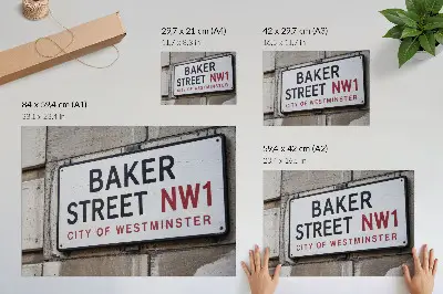 Placa da Rua Baker em Westminster poster em tela