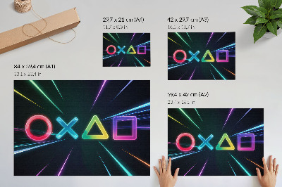 Poster Formas geométricas de néon em movimento