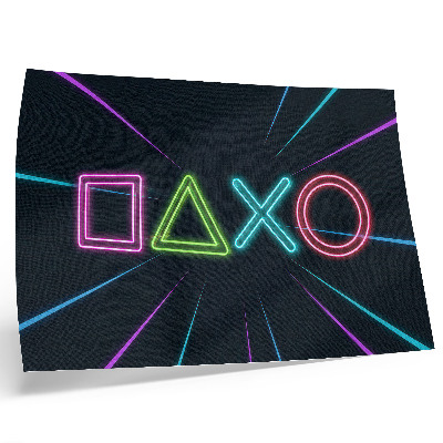 Poster em tela Formas neon, cores vibrantes, futurista