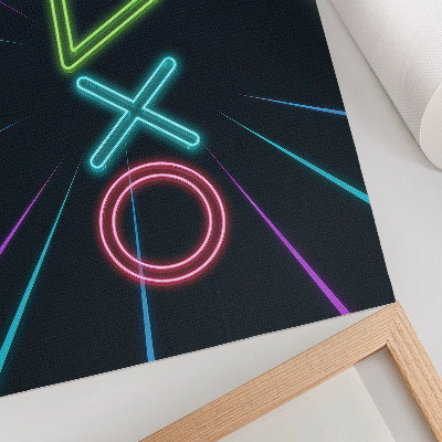 Poster em tela Formas neon, cores vibrantes, futurista