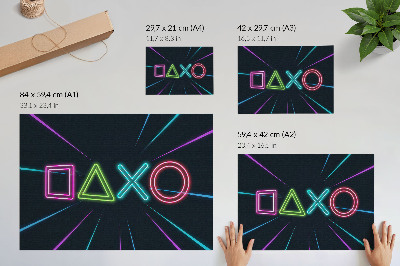 Poster em tela Formas neon, cores vibrantes, futurista