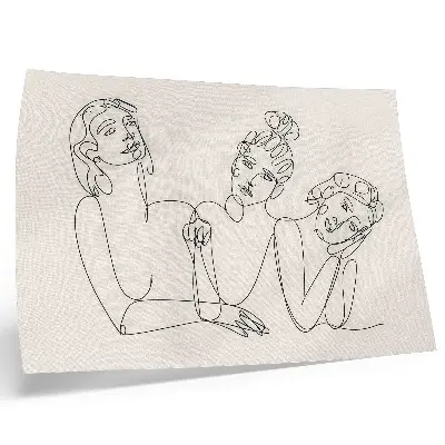 Poster para sala linhas em preto e branco com delicadas figuras íntimas