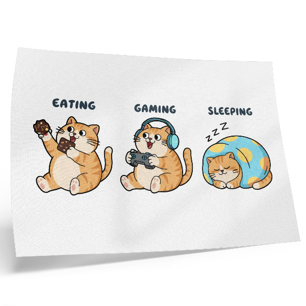 Poster para a sala Ilustrações engraçadas de gatos fofos e divertidos