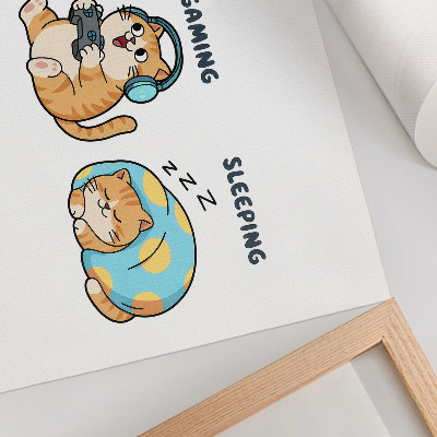 Poster para a sala Ilustrações engraçadas de gatos fofos e divertidos