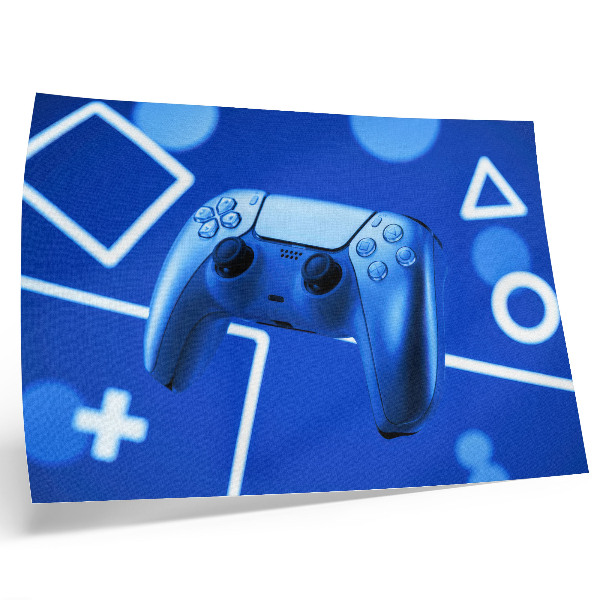 Poster mural fundo geométrico azul de controlador de jogo