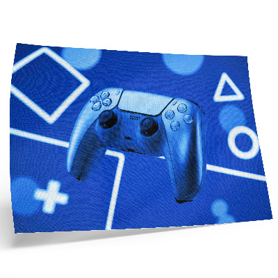 Poster mural fundo geométrico azul de controlador de jogo