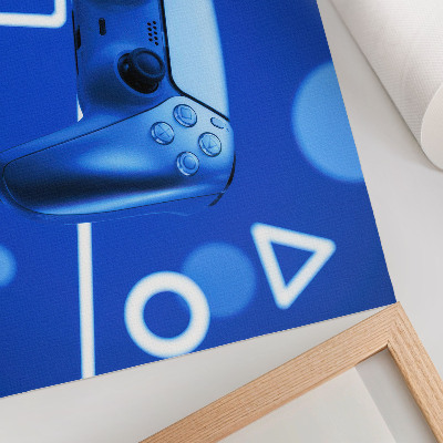 Poster mural fundo geométrico azul de controlador de jogo
