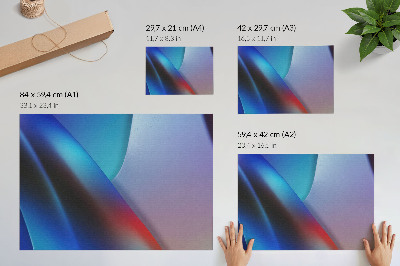 Poster Tons de azul profundo e roxo com transições suaves.