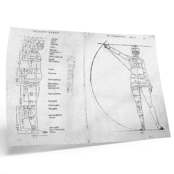 Poster mural Desenho de um homem em latim na versão de Albrecht Dürer