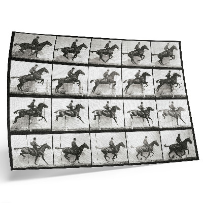 Poster mural Prancha 640 de Locomoção Animal (1887), cavalgada fotografada por Eadweard Muybridge.