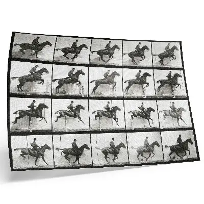 Pôster mural Prancha 640 de Locomoção Animal (1887) com cavalgada fotografada por Eadweard Muybridge
