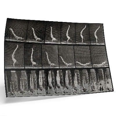 Poster para a sala Homem em pé sobre as mãos, partindo de posição supina. Fototipia de Eadweard Muybridge, 1887.