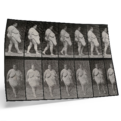 Poster mural Mulher obesa caminhando. Fototipia de Eadweard Muybridge, 1887.